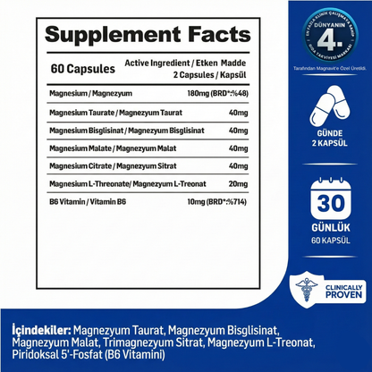 Magnavit™ Akıllı Gıda Takviyesi - 5x Çoklu Magnezyum